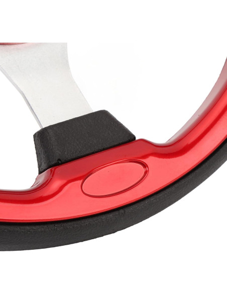Volante Racing Universal Srliya 33cm PU Aluminio Rojo