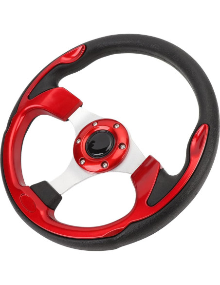 Volante Racing Universal Srliya 33cm PU Aluminio Rojo