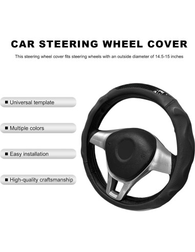 Funda de Volante Sbulhia 15" Antideslizante Negro para Coche