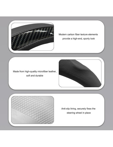 Funda de Volante Sbulhia 15" Antideslizante Negro para Coche