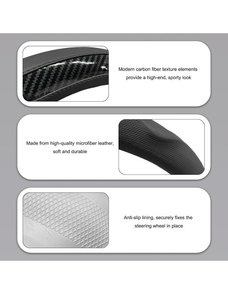 Funda de Volante Sbulhia 15" Antideslizante Negro para Coche