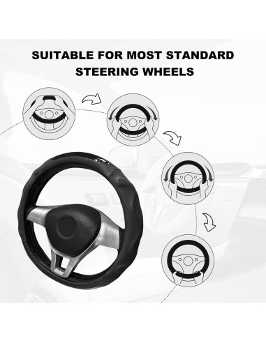 Funda de Volante Sbulhia 15" Antideslizante Negro para Coche