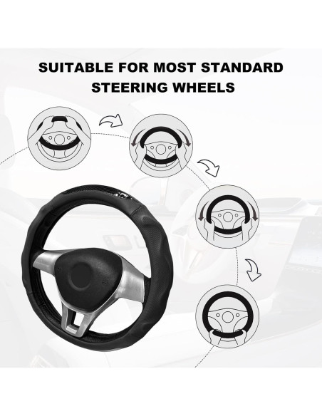 Funda de Volante Sbulhia 15" Antideslizante Negro para Coche