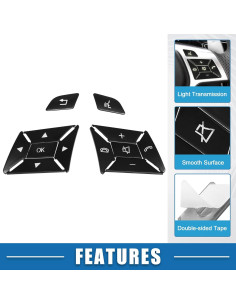 Cubiertas de Pegatinas para Botones de Volante A ABSOPRO - Negro 2