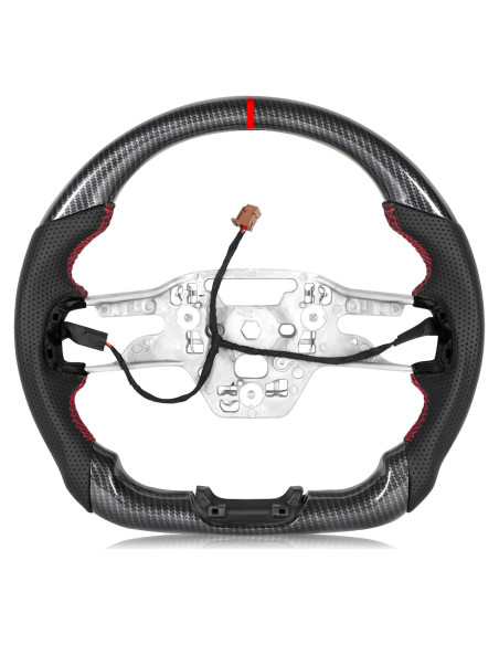 Volante D-shaped TESFEEL para Ford Mustang 2024-2025 Fibra de Carbono