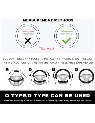 Funda de Volante MTRPS Antideslizante 14.5-15 Pulgadas Rojo