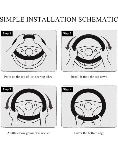 Funda de Volante de Coche Yourkar 38 cm Cuero Antideslizante Naranja