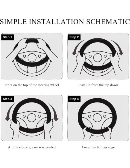 Funda de Volante de Coche Yourkar 38 cm Cuero Antideslizante Naranja