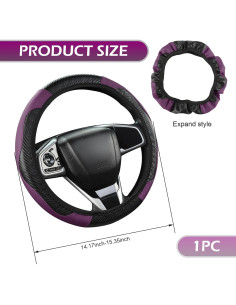Cubierta de Volante de Coche Ferianl 38.1 cm Cuero Antideslizante 2
