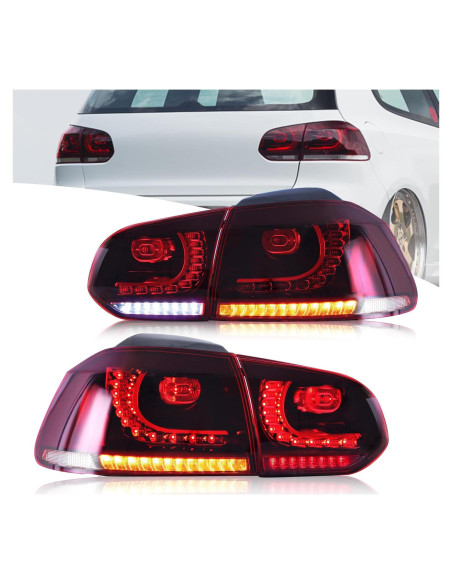 Luces Traseras VLAND para VW Golf 6 2010-2014, LED Secuenciales