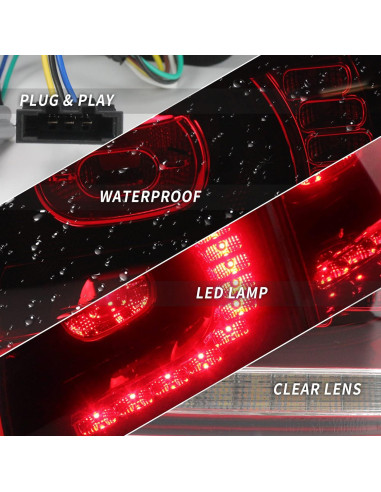 Luces Traseras VLAND para VW Golf 6 2010-2014, LED Secuenciales