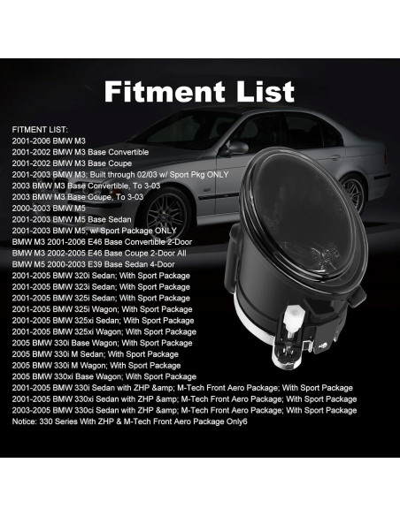 Luces Antiniebla TULALUX para BMW E46 E39 2000-2006 - Lente Ahumado