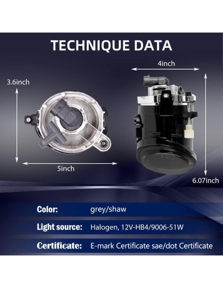 Luces Antiniebla TULALUX para BMW E46 E39 2000-2006 - Lente Ahumado