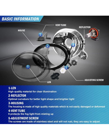 Luces Antiniebla TULALUX para BMW E46 E39 2000-2006 - Lente Ahumado