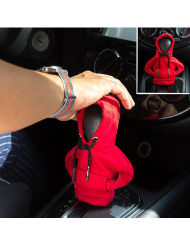 Funda de Cambio de Marchas ECDREAM 2 Pcs Algodón Azul y Rojo