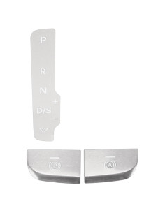 Etiqueta Botón Freno Mano Audi A3 S3 2014-2020 Aluminio Plateado