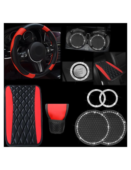 Juego de Accesorios para Automóvil KHGUZ 7 Piezas Rojo
