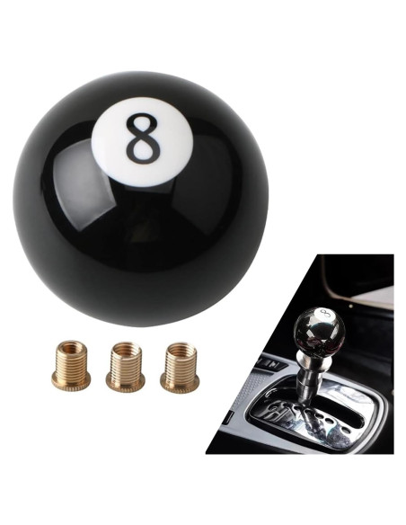 Perilla de Cambio Manual ijuicy Bola Negra 8 con Adaptadores