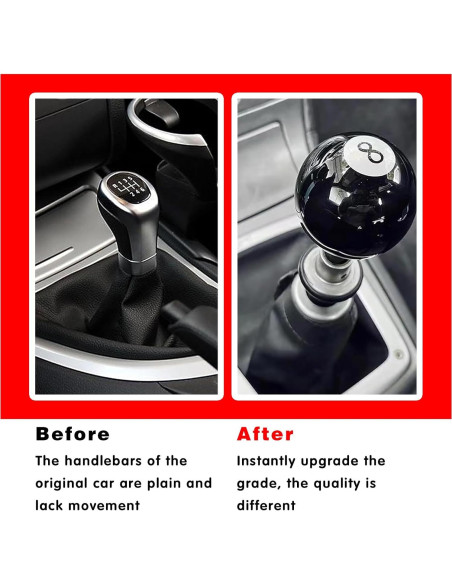 Perilla de Cambio Manual ijuicy Bola Negra 8 con Adaptadores