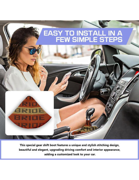 Cubierta de Polvo para Palanca de Cambio QZTYTY Amarillo/Naranja