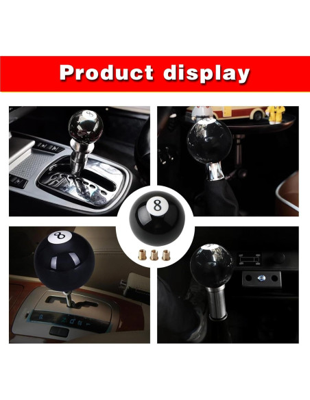 Perilla de Cambio Manual ijuicy Bola Negra 8 con Adaptadores