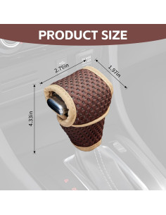 Cubierta de Pomo de Cambio Wogomz Antideslizante Café+Beige 2