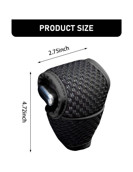 Cubierta de Palanca de Cambios Awlbed 1 PC Negra 5D Antideslizante