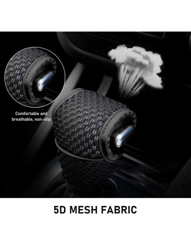 Cubierta de Palanca de Cambios Awlbed 1 PC Negra 5D Antideslizante