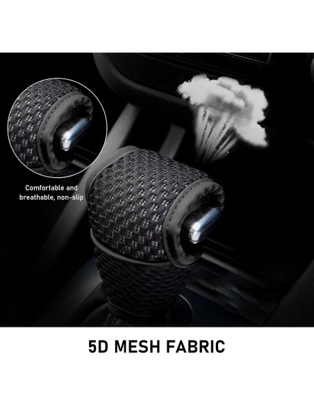 Cubierta de Palanca de Cambios Awlbed 1 PC Negra 5D Antideslizante