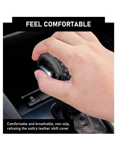 Cubierta de Palanca de Cambios Awlbed 1 PC Negra 5D Antideslizante