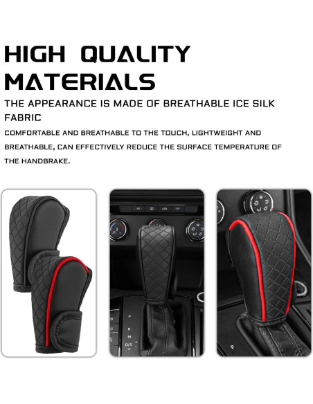 Cubierta de pomo de cambio de cuero KUQUTIDY negra antideslizante