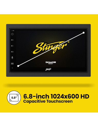 Estéreo Doble Din Stinger Wrangler JK 2007-2017 6.8" HD