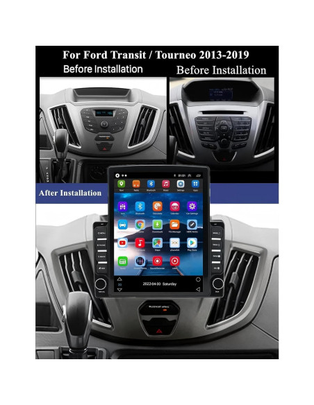 Estéreo Doble Din Oskkude 9.7" Android 13 para Ford Transit