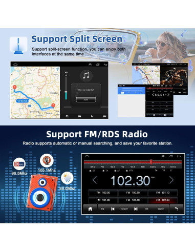 Estéreo Doble Din Oskkude 9.7" Android 13 para Ford Transit
