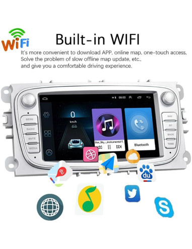 Estéreo de Coche Android 9.0 VIGORTHRIVE 7" 2 Din GPS CarPlay