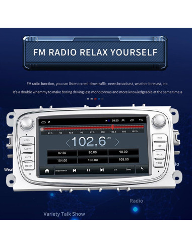 Estéreo de Coche Android 9.0 VIGORTHRIVE 7" 2 Din GPS CarPlay