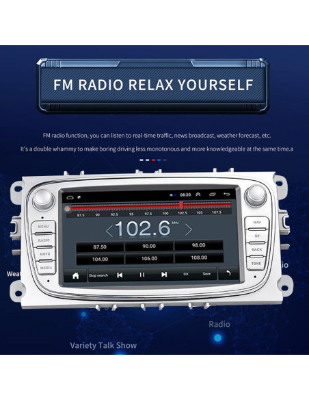 Estéreo de Coche Android 9.0 VIGORTHRIVE 7" 2 Din GPS CarPlay