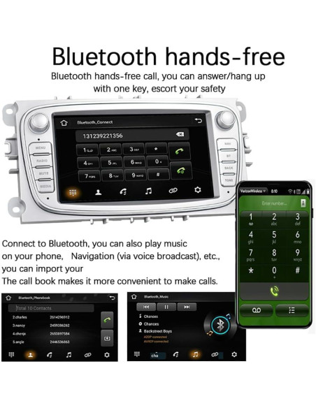 Estéreo de Coche Android 9.0 VIGORTHRIVE 7" 2 Din GPS CarPlay