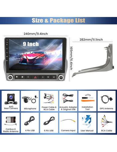 Radio de Coche Android 13 AMPrime 9" para Chevrolet Camaro