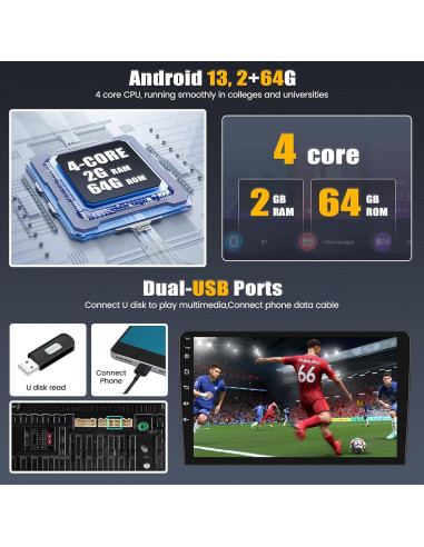 Radio de Coche Android 13 AMPrime 9" para Chevrolet Camaro