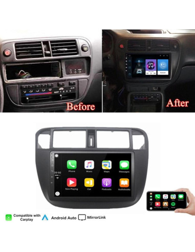 Estéreo de Coche 2 Din Laueily para Honda Civic 1995-2000 9"