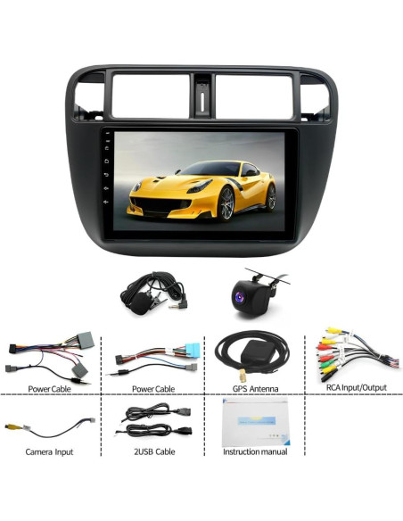 Estéreo de Coche 2 Din Laueily para Honda Civic 1995-2000 9"