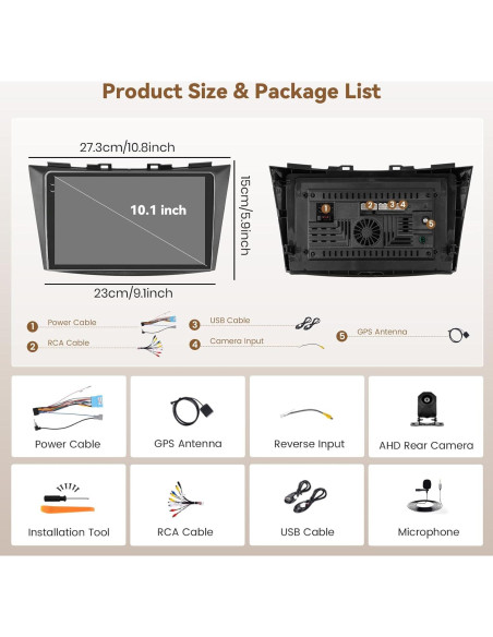 Estéreo de Coche Android Hikity 9'' para Suzuki Swift 2011-2017