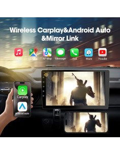 Estéreo de Coche Doble Din Haudio 9" HD con CarPlay/Android Auto 2
