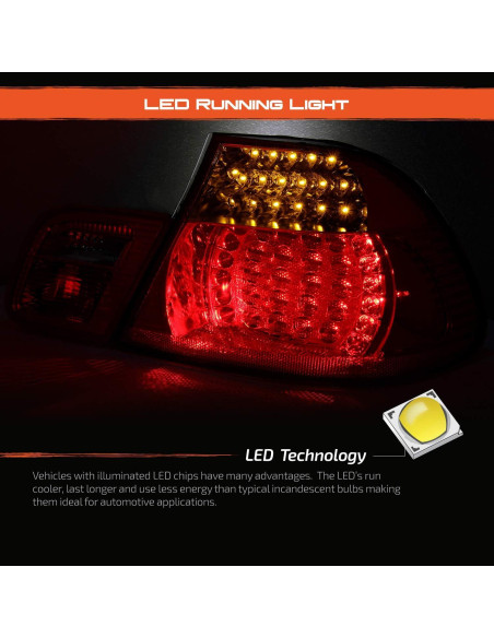 Luz de freno LED roja AKKON para BMW E46 2003-2006 - Par