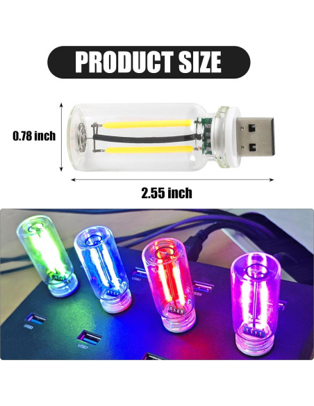 Luces LED de Ambiente Interior para Coche Ongfuwu USB Blanco