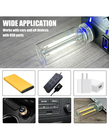 Luces LED de Ambiente Interior para Coche Ongfuwu USB Blanco