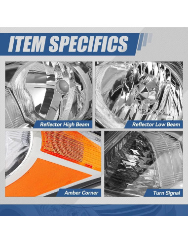 Faros Halógenos Auto Dynasty para Honda Accord 2008-2012