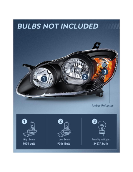 Faros Nilight para Toyota Corolla 2003-2008 Carcasa Negra