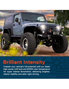 Faros LED Redondos 7" TRUE MODS H6024 Alta Baja Jeep 2